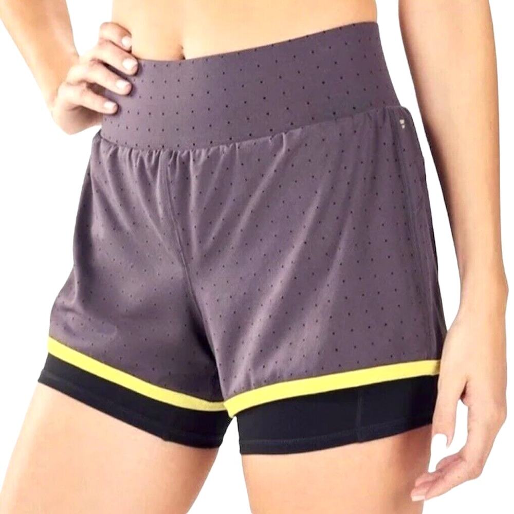 Fabletics Olesia Perforated Mesh Layered Shorts
